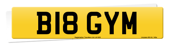 Registration number B18 GYM